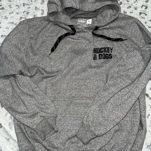 Men's Grey Hockey Lave Hoodie Sweatshirt - Hockey & Dogs 🐶